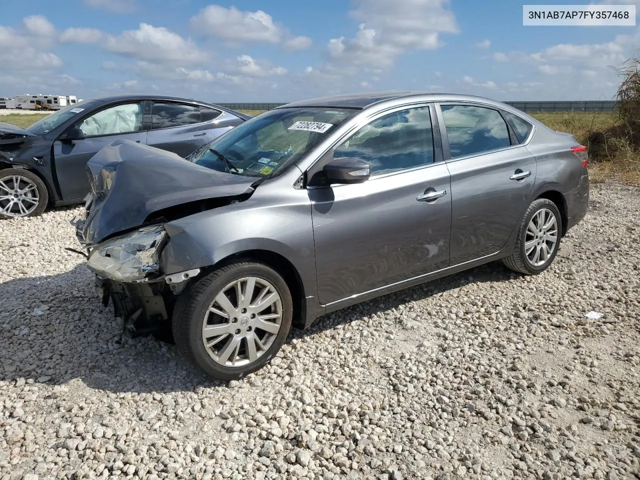 2015 Nissan Sentra S VIN: 3N1AB7AP7FY357468 Lot: 72282794