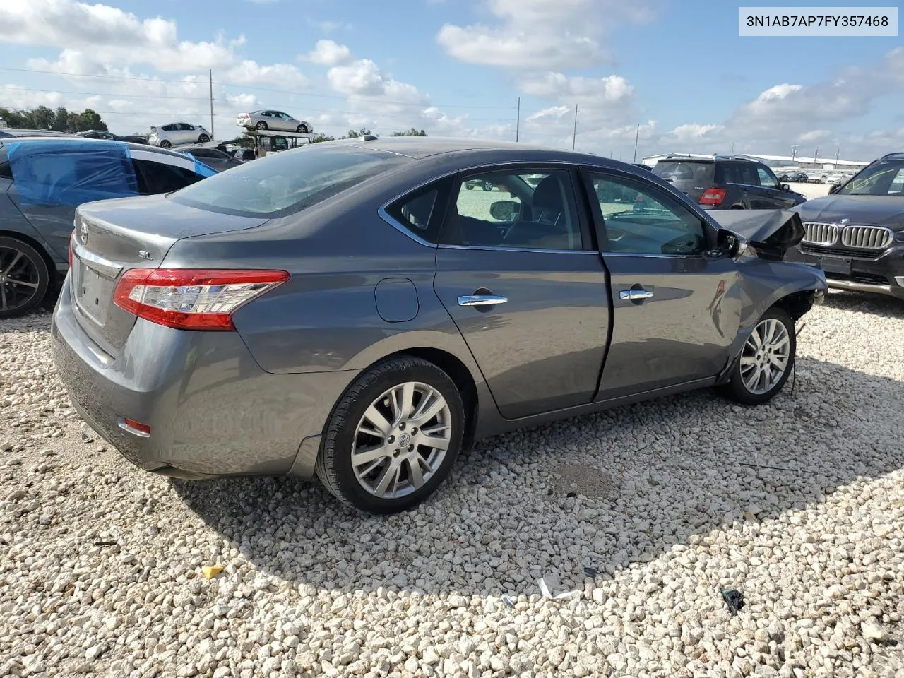 2015 Nissan Sentra S VIN: 3N1AB7AP7FY357468 Lot: 72282794