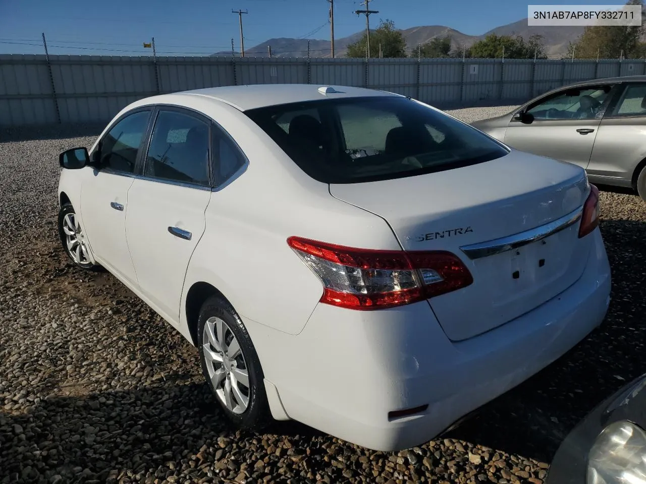 2015 Nissan Sentra S VIN: 3N1AB7AP8FY332711 Lot: 72945144