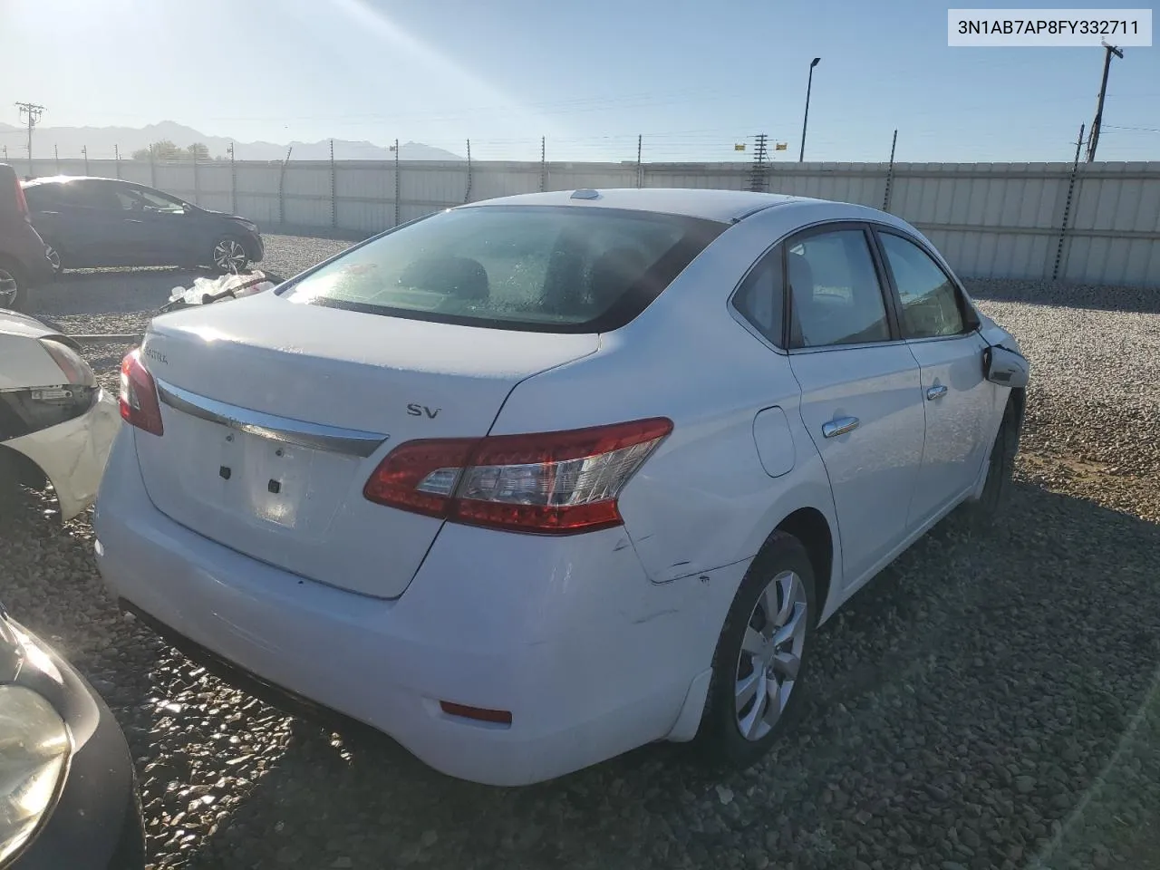 2015 Nissan Sentra S VIN: 3N1AB7AP8FY332711 Lot: 72945144