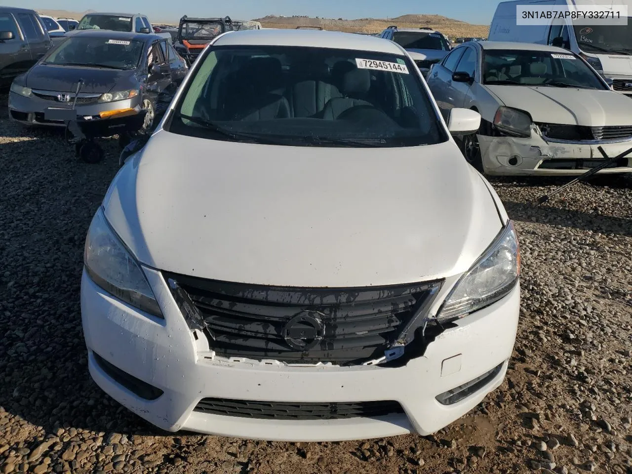 2015 Nissan Sentra S VIN: 3N1AB7AP8FY332711 Lot: 72945144