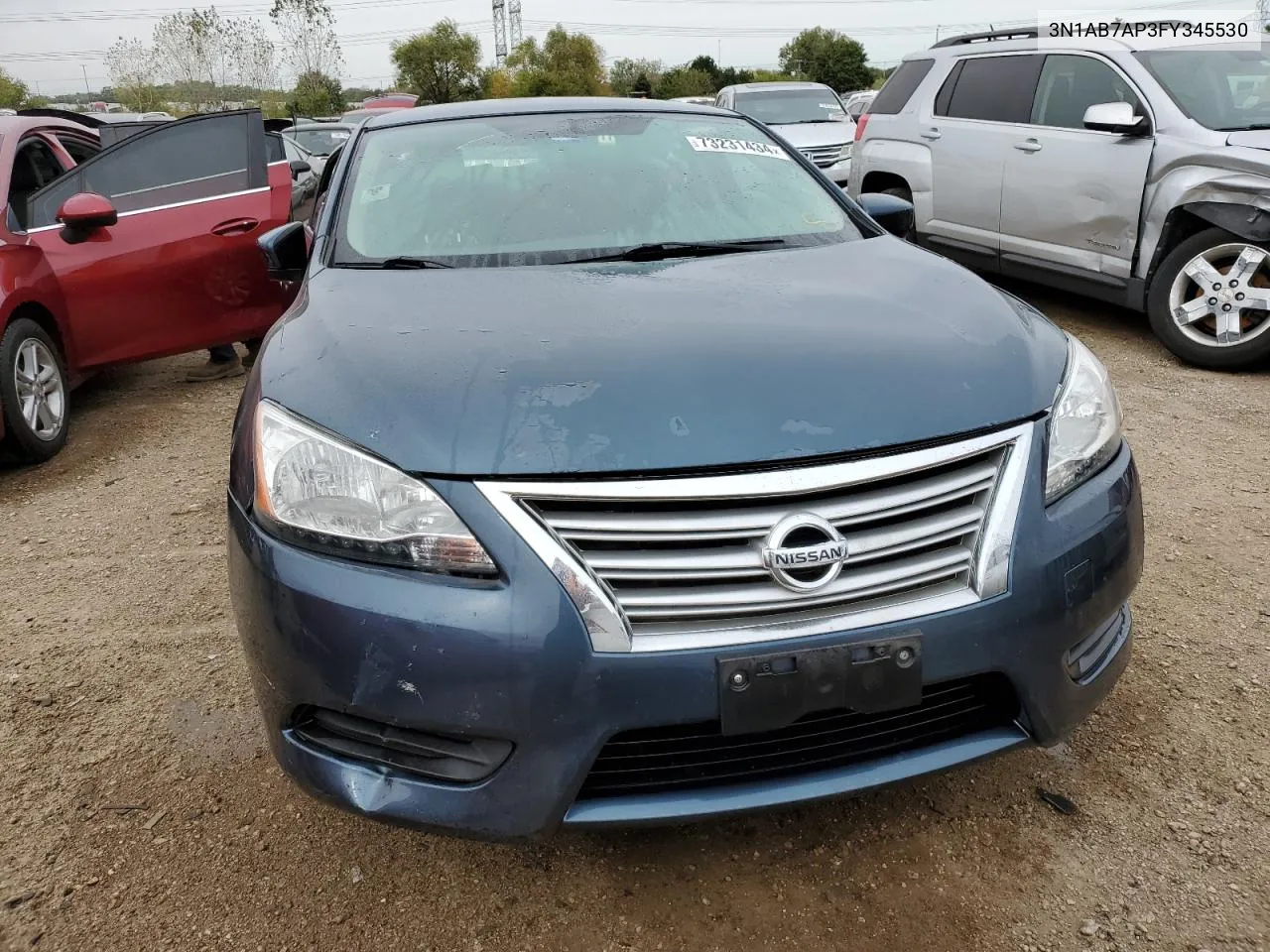 2015 Nissan Sentra S VIN: 3N1AB7AP3FY345530 Lot: 73231434