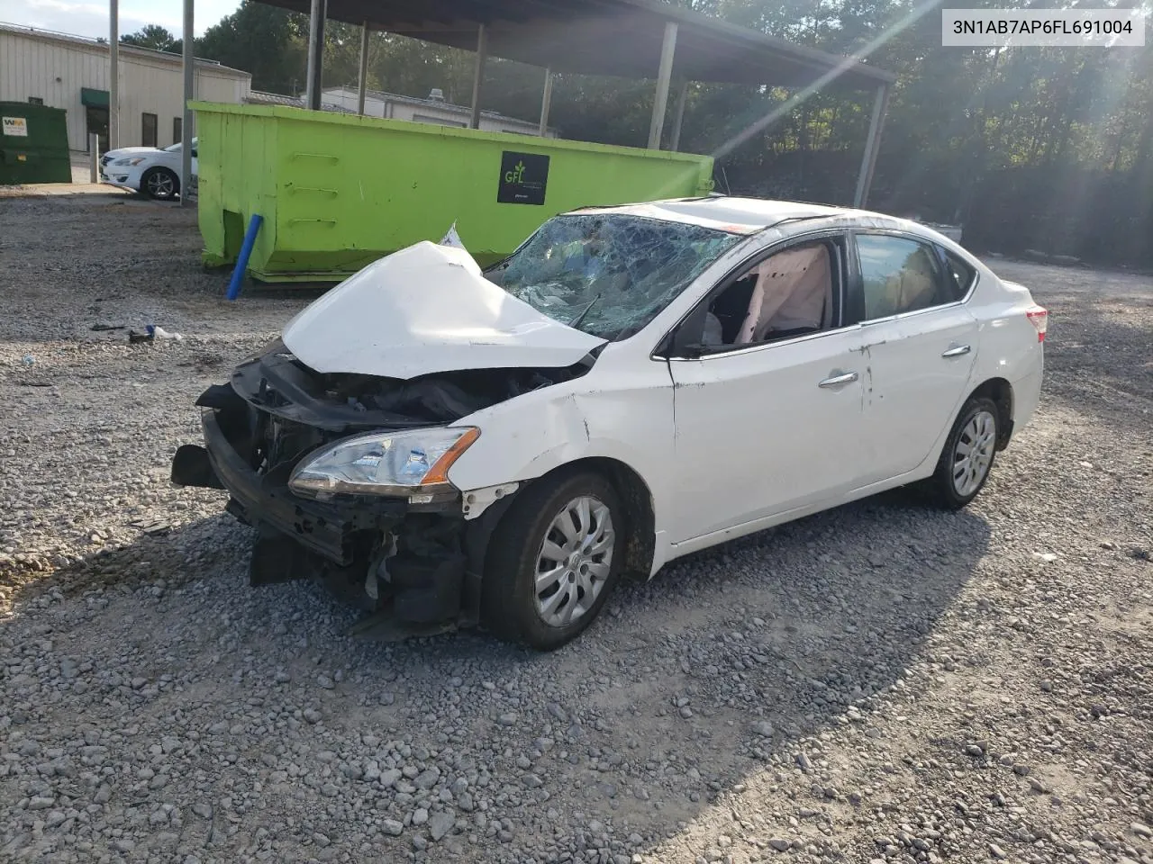 2015 Nissan Sentra S VIN: 3N1AB7AP6FL691004 Lot: 74272294