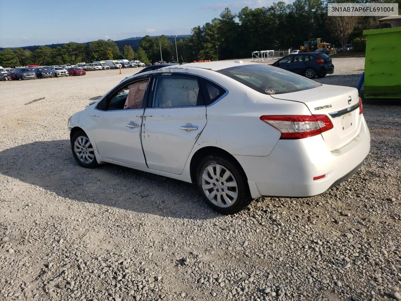 2015 Nissan Sentra S VIN: 3N1AB7AP6FL691004 Lot: 74272294