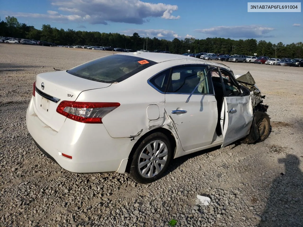 2015 Nissan Sentra S VIN: 3N1AB7AP6FL691004 Lot: 74272294