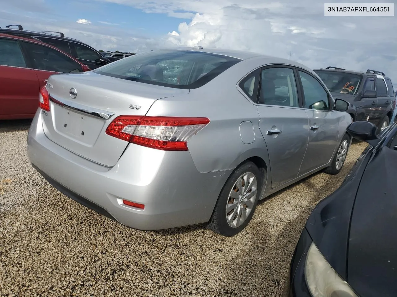 2015 Nissan Sentra S VIN: 3N1AB7APXFL664551 Lot: 74363614