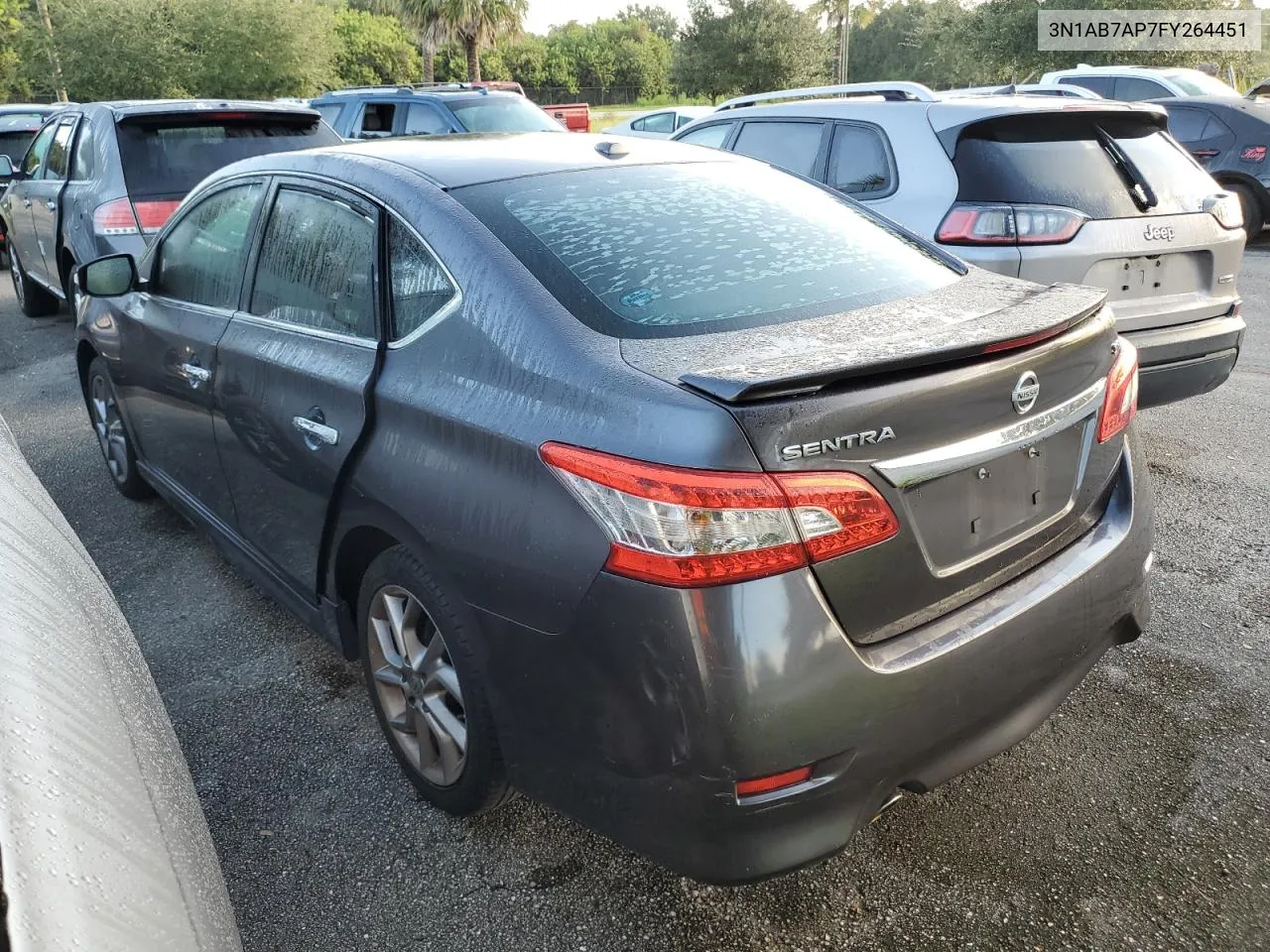 2015 Nissan Sentra S VIN: 3N1AB7AP7FY264451 Lot: 74385004