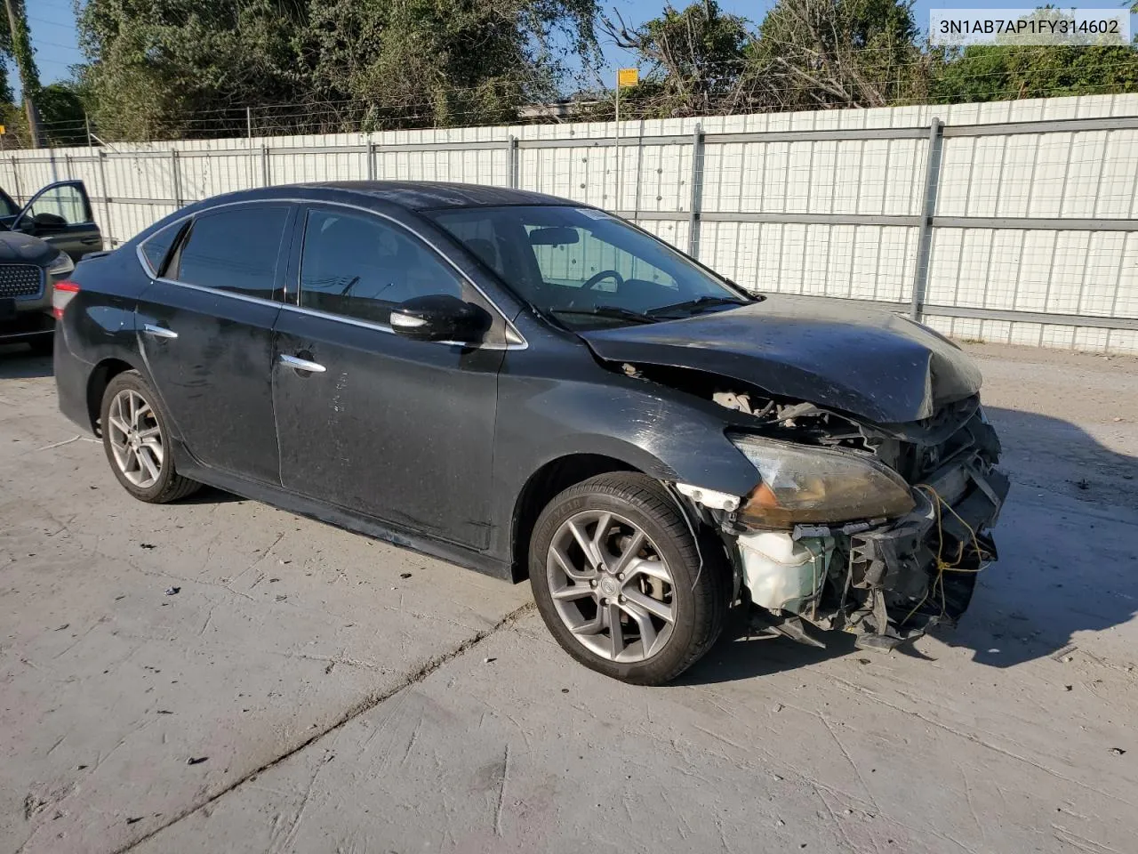 2015 Nissan Sentra S VIN: 3N1AB7AP1FY314602 Lot: 74562844