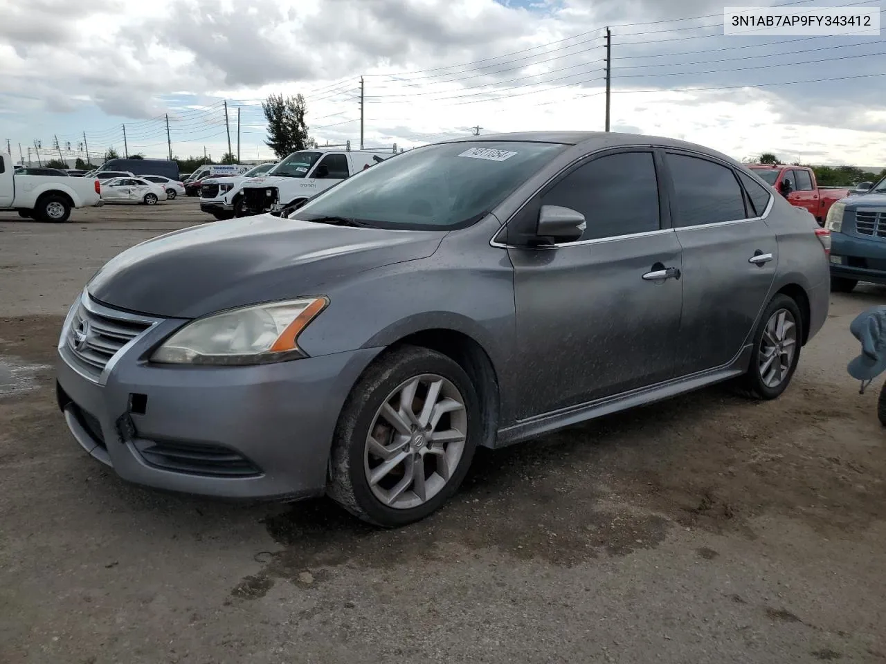 2015 Nissan Sentra S VIN: 3N1AB7AP9FY343412 Lot: 74811054