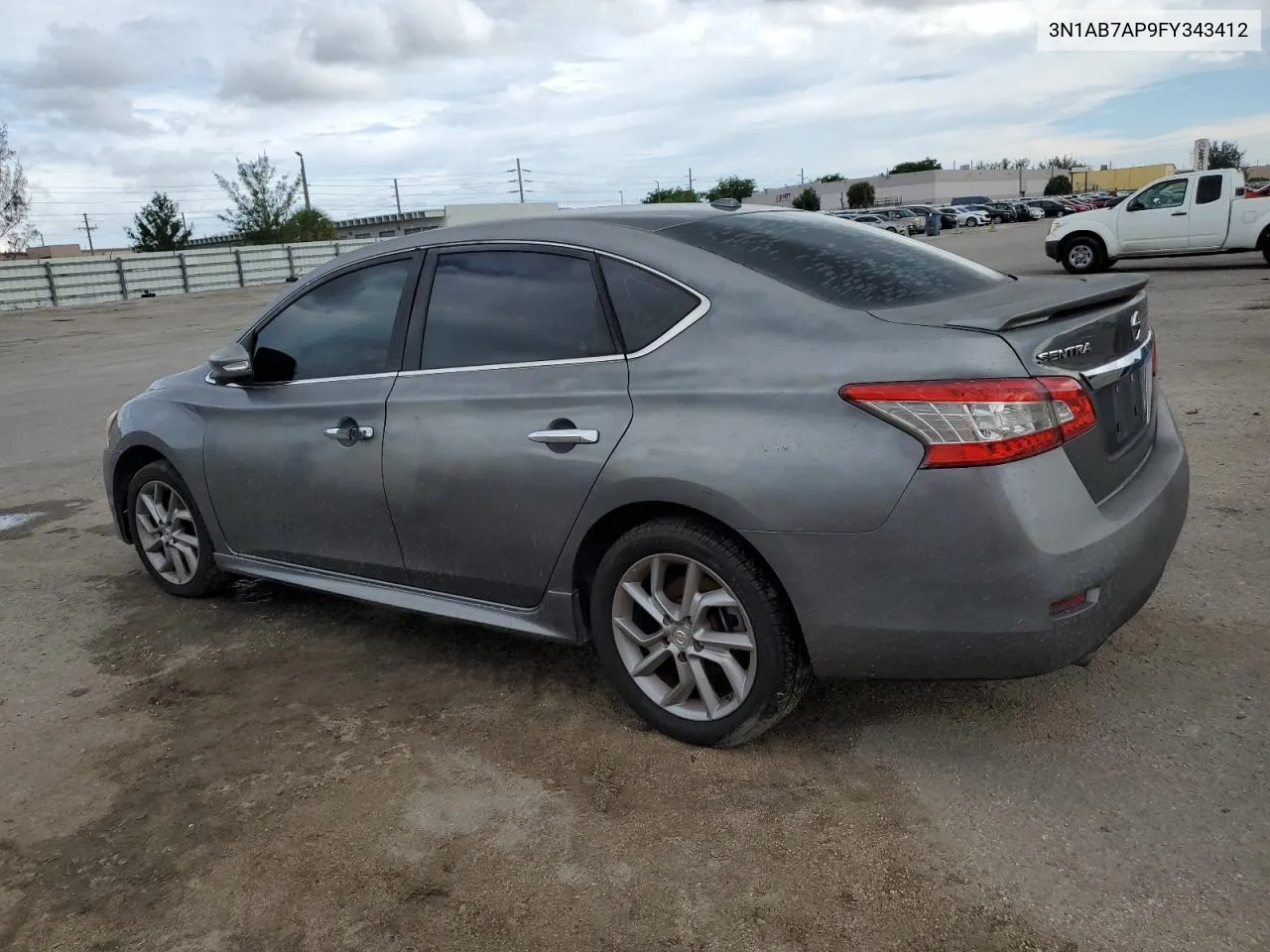 2015 Nissan Sentra S VIN: 3N1AB7AP9FY343412 Lot: 74811054