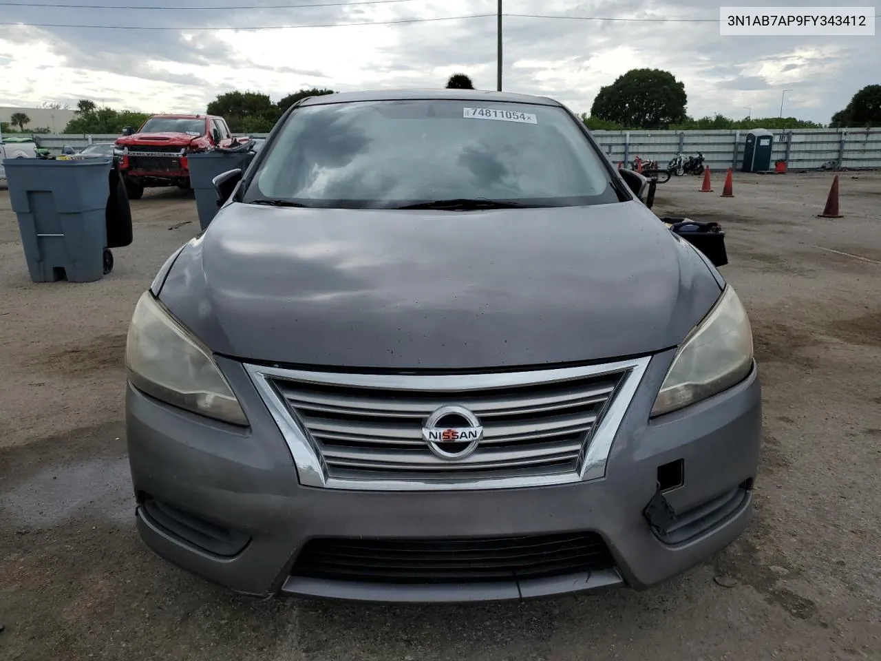 2015 Nissan Sentra S VIN: 3N1AB7AP9FY343412 Lot: 74811054