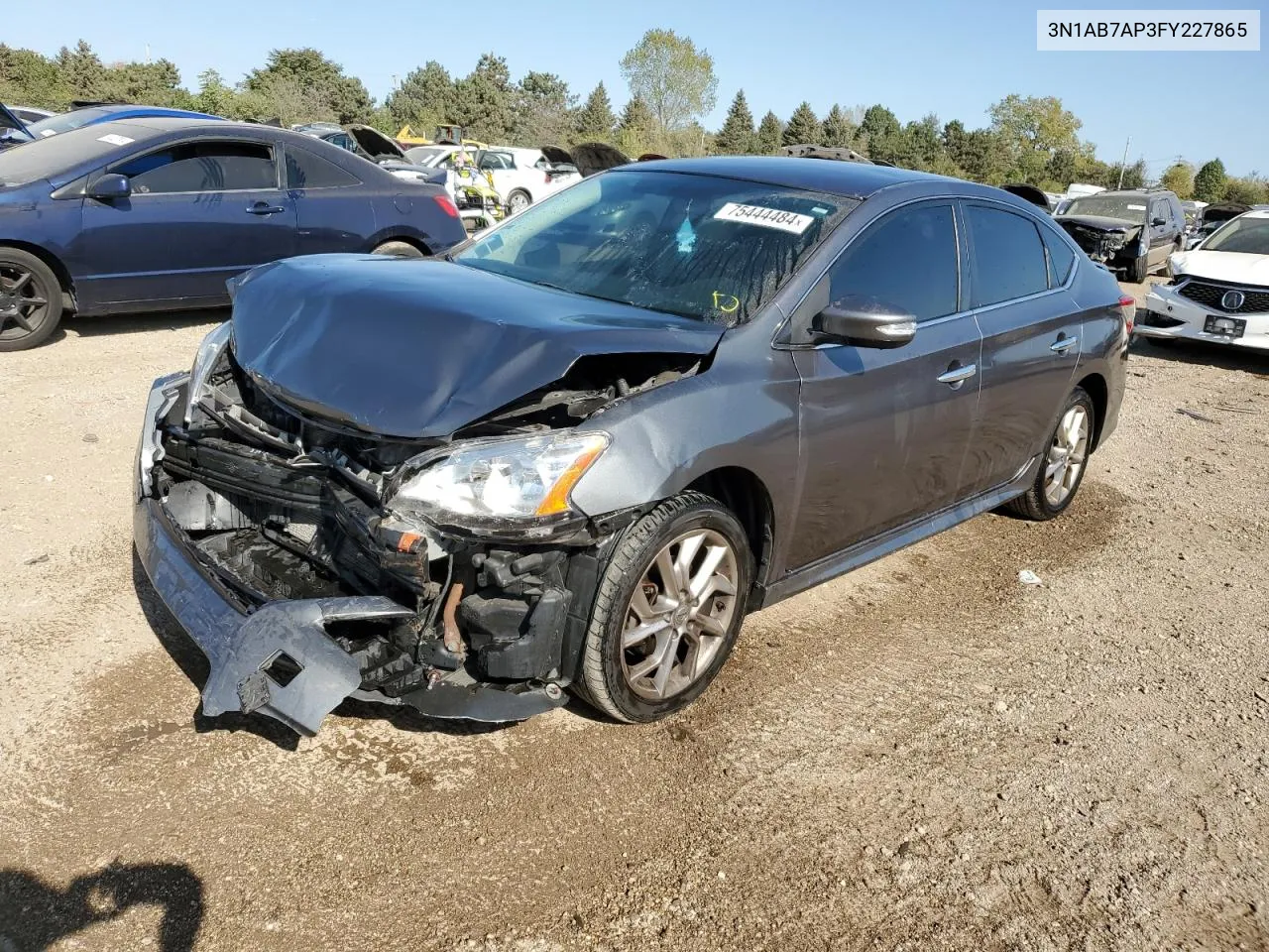 2015 Nissan Sentra S VIN: 3N1AB7AP3FY227865 Lot: 75444484