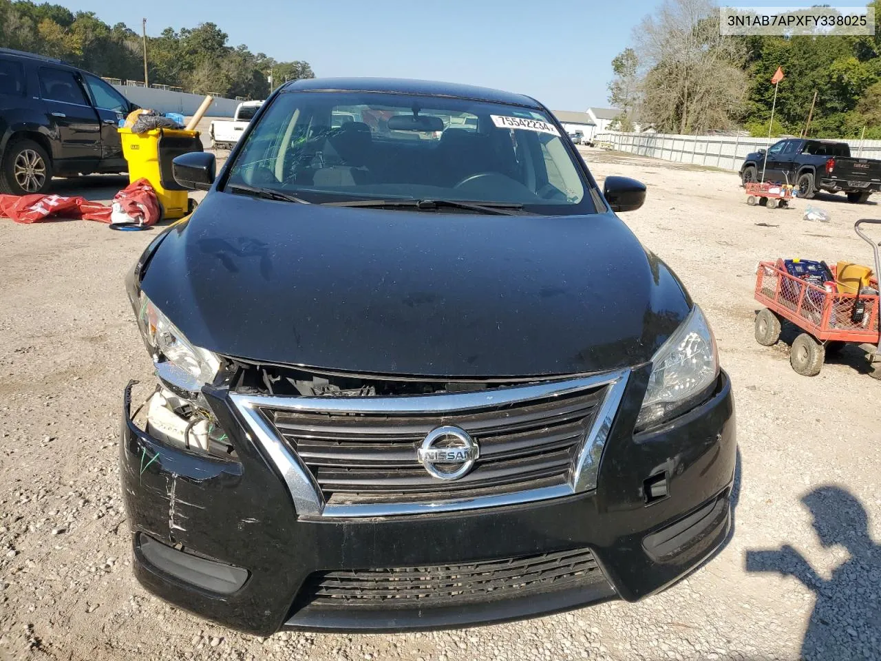 2015 Nissan Sentra S VIN: 3N1AB7APXFY338025 Lot: 75542234