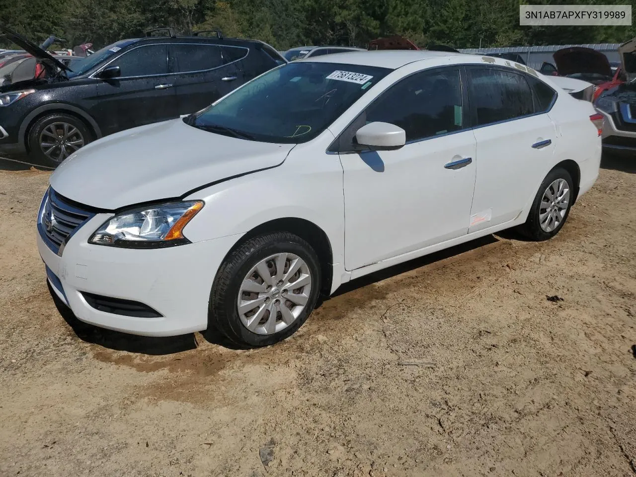 2015 Nissan Sentra S VIN: 3N1AB7APXFY319989 Lot: 75813224