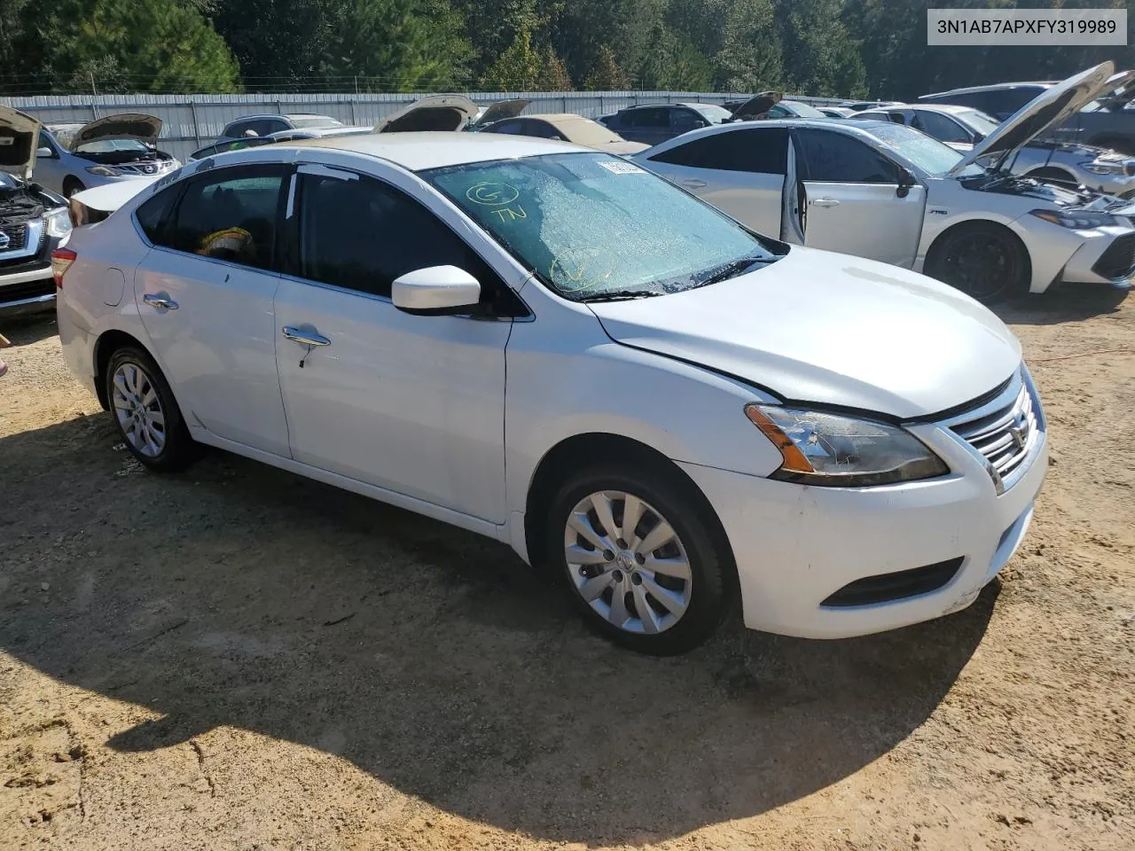 2015 Nissan Sentra S VIN: 3N1AB7APXFY319989 Lot: 75813224