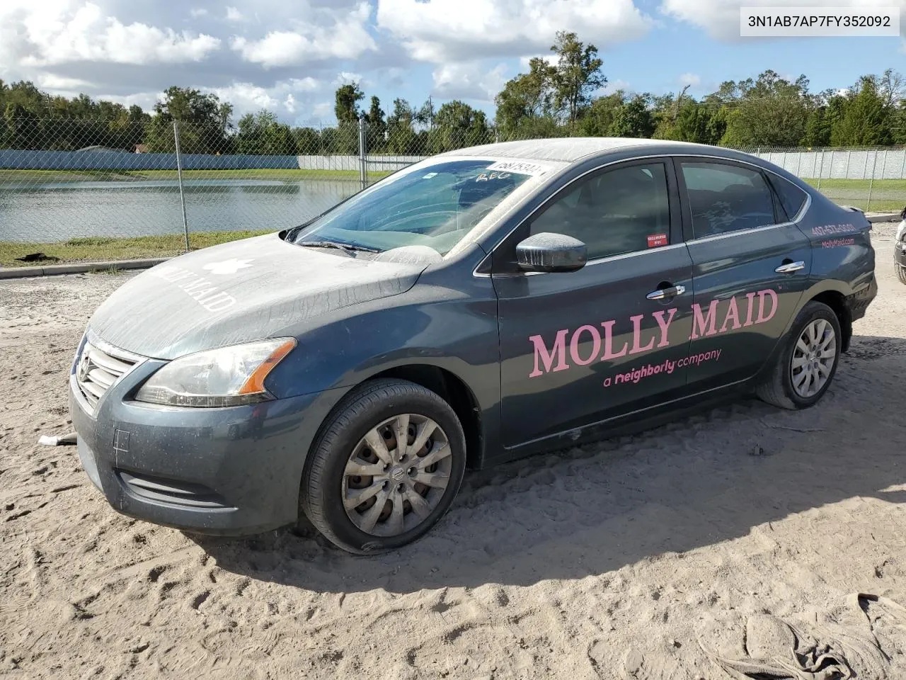 2015 Nissan Sentra S VIN: 3N1AB7AP7FY352092 Lot: 75875344