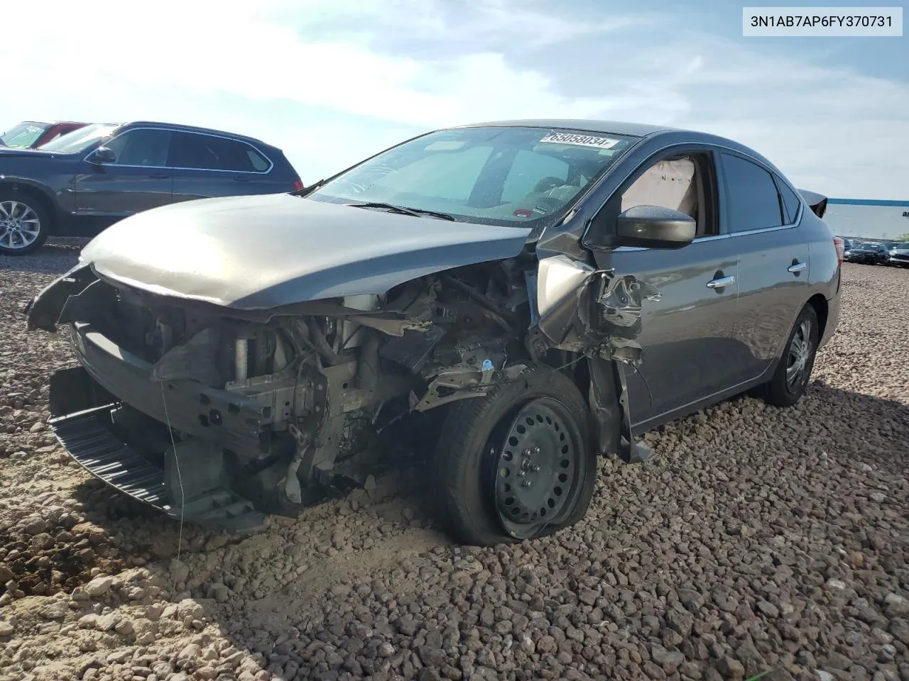 2015 Nissan Sentra S VIN: 3N1AB7AP6FY370731 Lot: 76144584