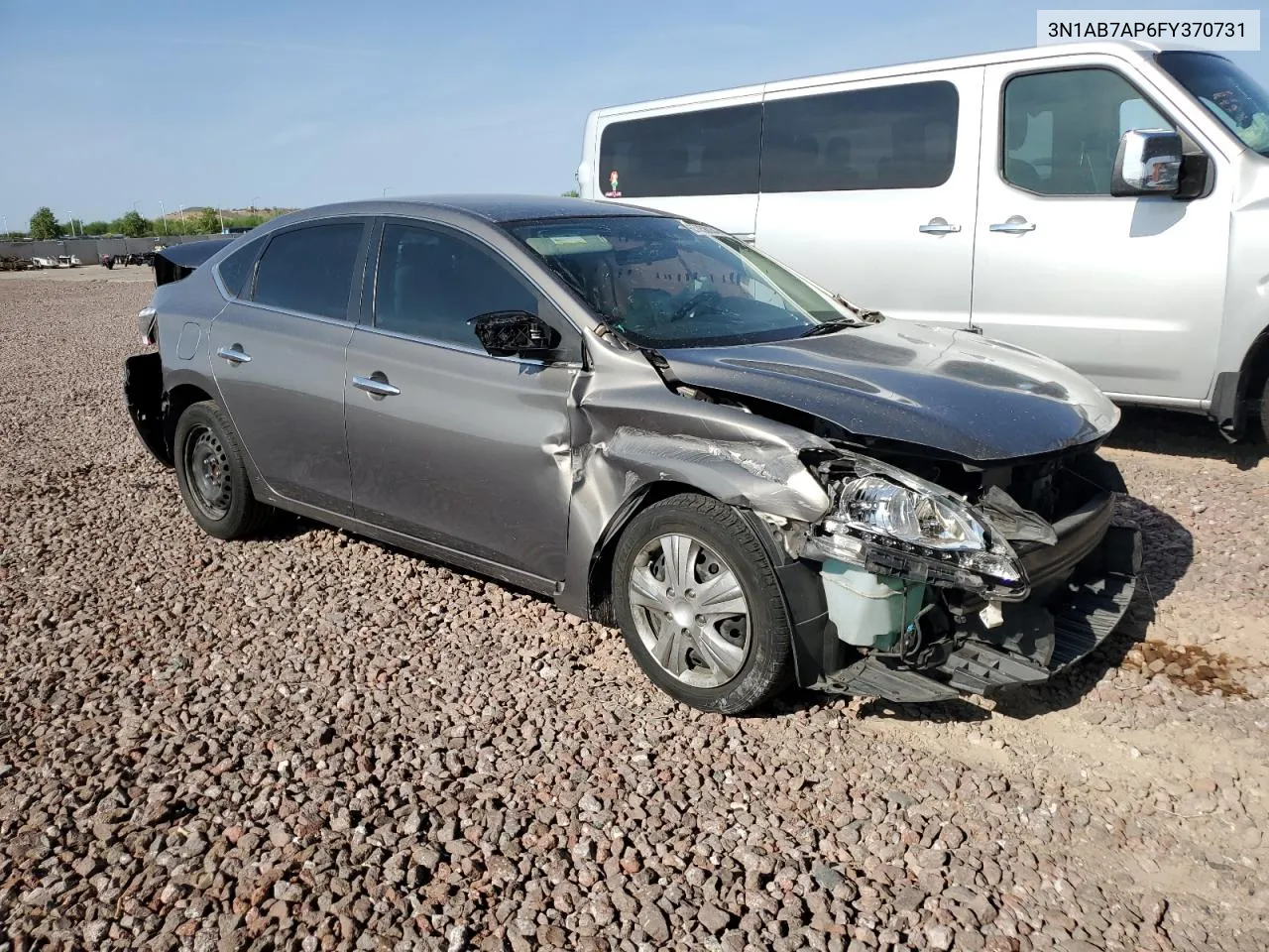 2015 Nissan Sentra S VIN: 3N1AB7AP6FY370731 Lot: 76144584