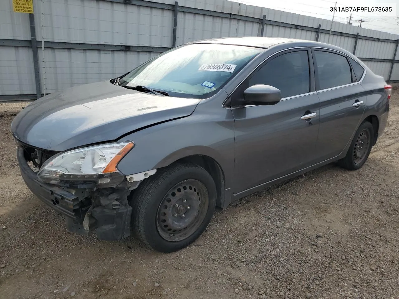 2015 Nissan Sentra S VIN: 3N1AB7AP9FL678635 Lot: 76306374