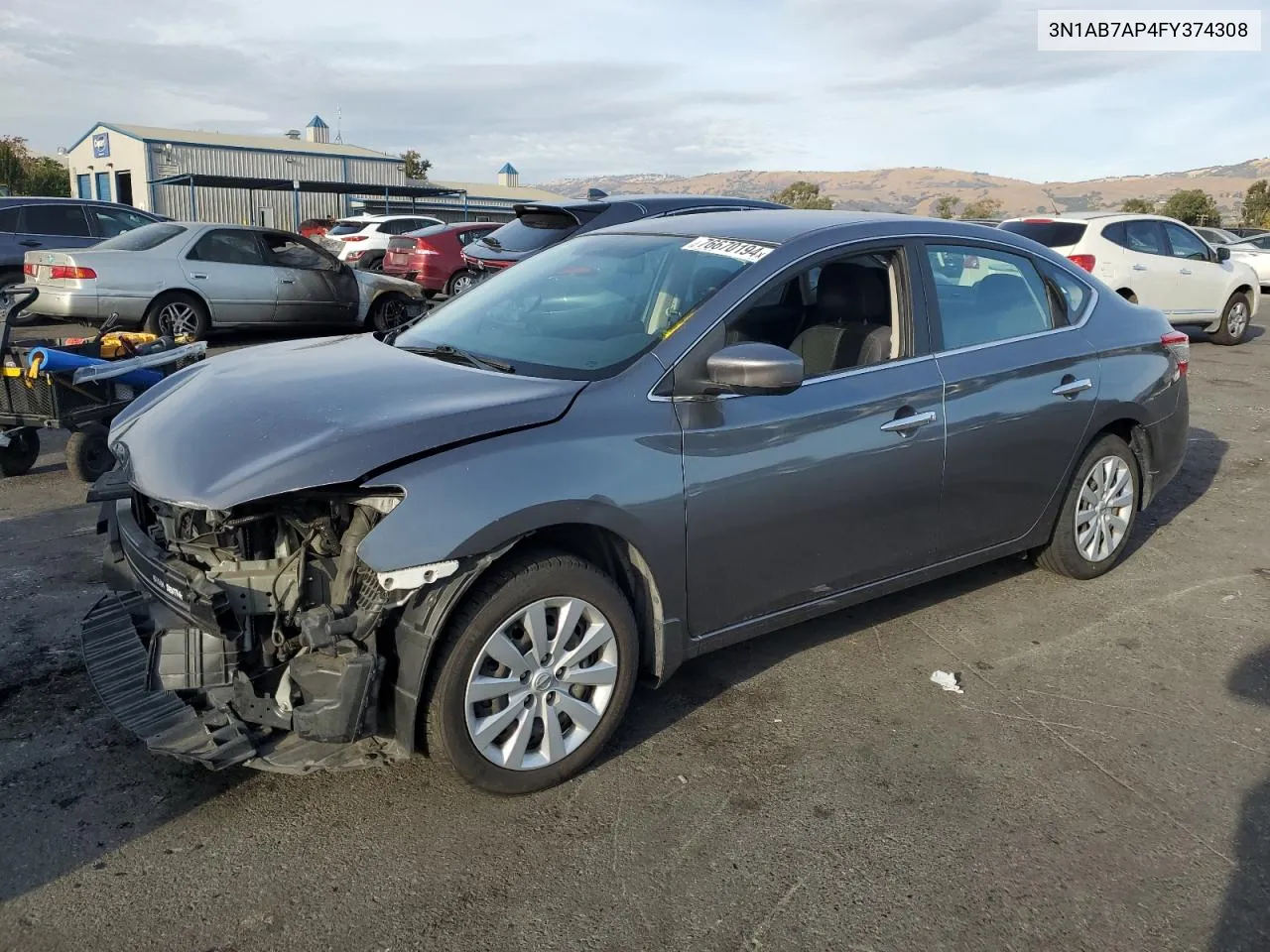 2015 Nissan Sentra S VIN: 3N1AB7AP4FY374308 Lot: 76670194