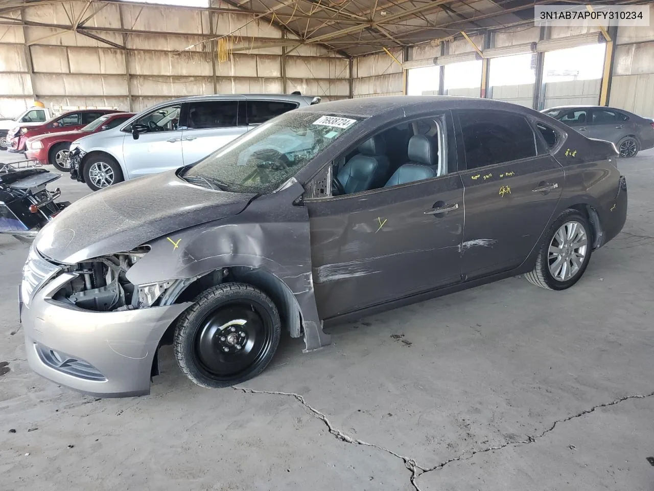 2015 Nissan Sentra S VIN: 3N1AB7AP0FY310234 Lot: 76938724