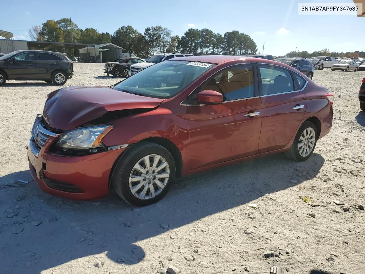 2015 Nissan Sentra S VIN: 3N1AB7AP9FY347637 Lot: 77226184