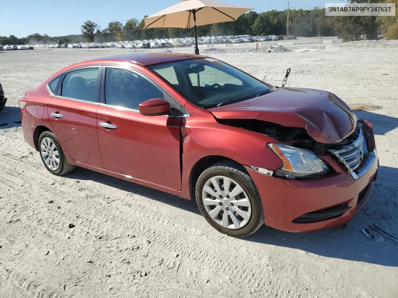 2015 Nissan Sentra S VIN: 3N1AB7AP9FY347637 Lot: 77226184