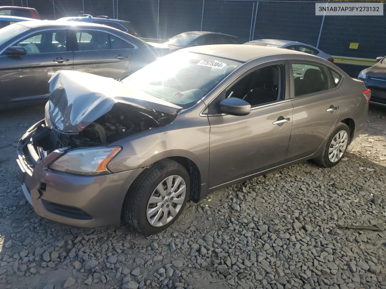 2015 Nissan Sentra S VIN: 3N1AB7AP3FY273132 Lot: 77575384