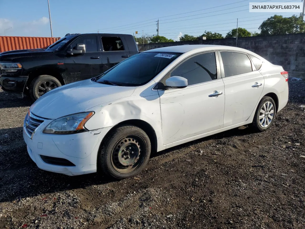 2015 Nissan Sentra S VIN: 3N1AB7APXFL683794 Lot: 77601604