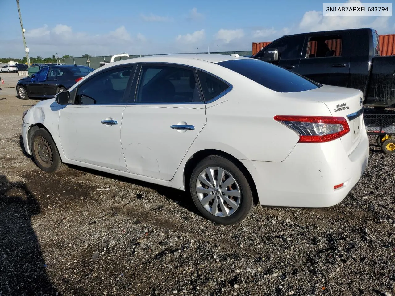 2015 Nissan Sentra S VIN: 3N1AB7APXFL683794 Lot: 77601604