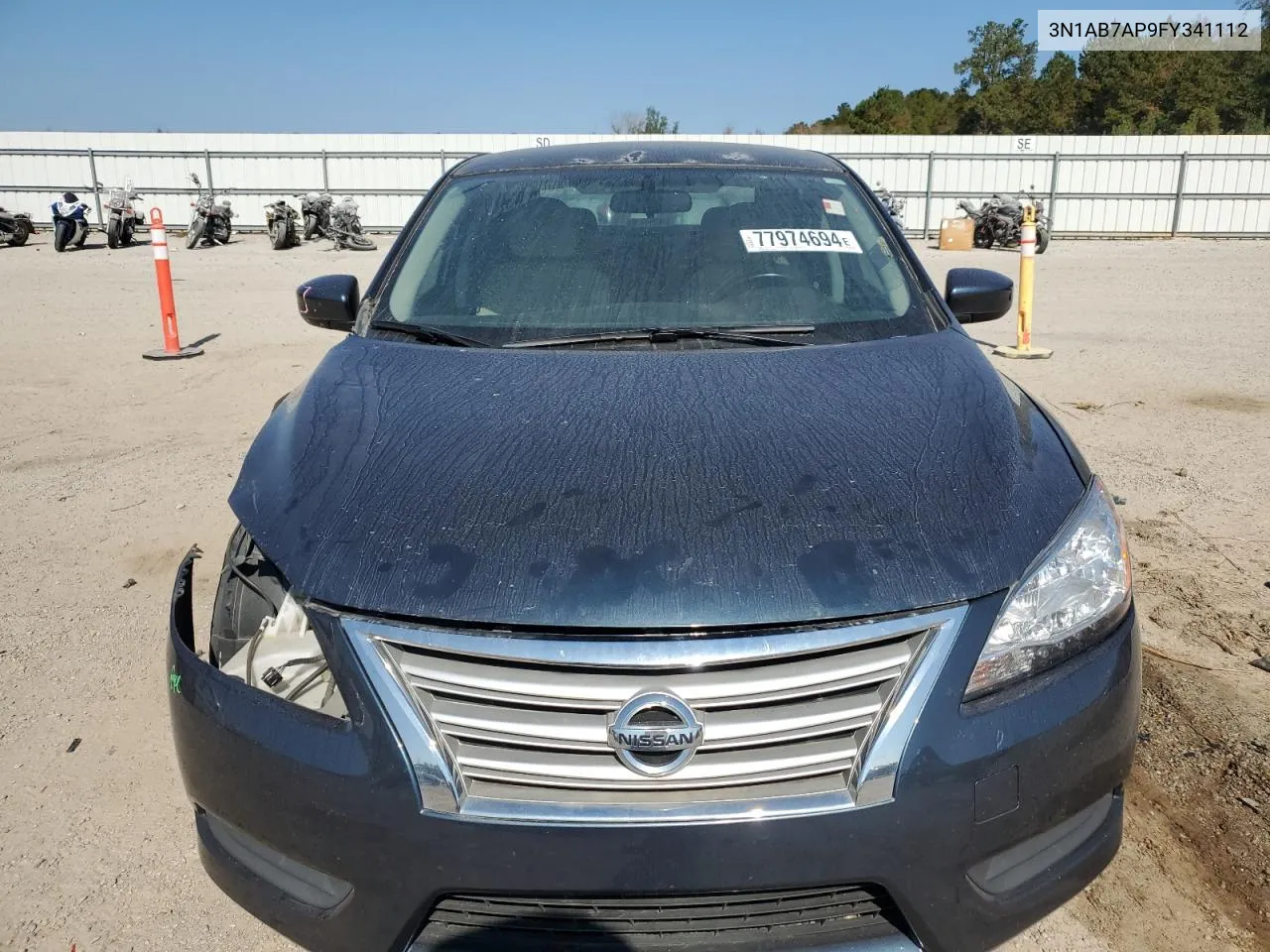 2015 Nissan Sentra S VIN: 3N1AB7AP9FY341112 Lot: 77974694