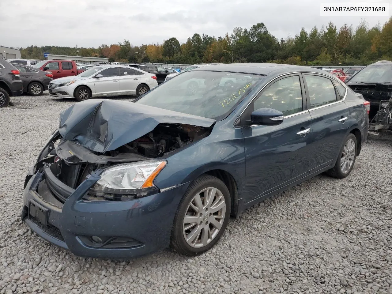 2015 Nissan Sentra S VIN: 3N1AB7AP6FY321688 Lot: 78027544