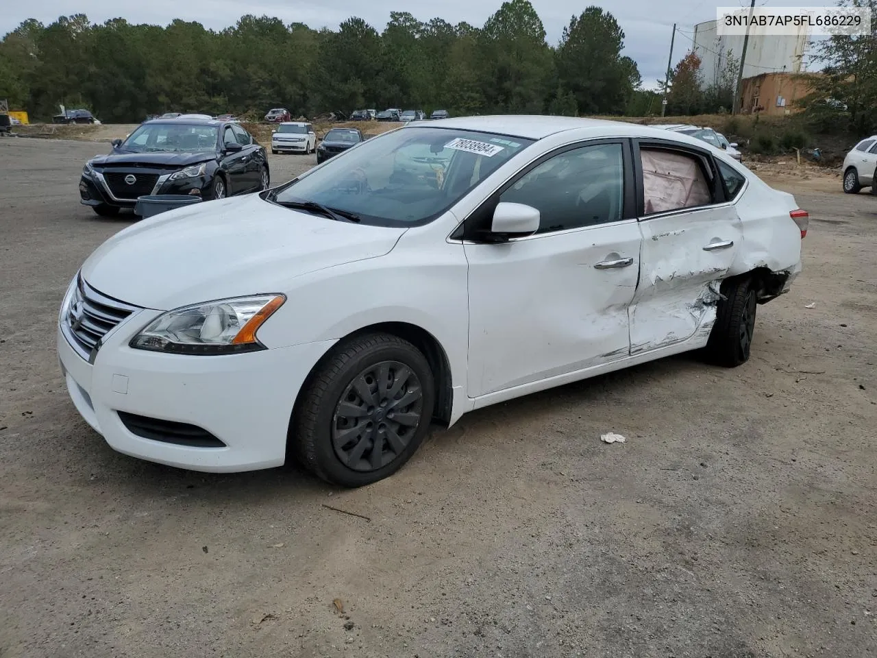 2015 Nissan Sentra S VIN: 3N1AB7AP5FL686229 Lot: 78038984