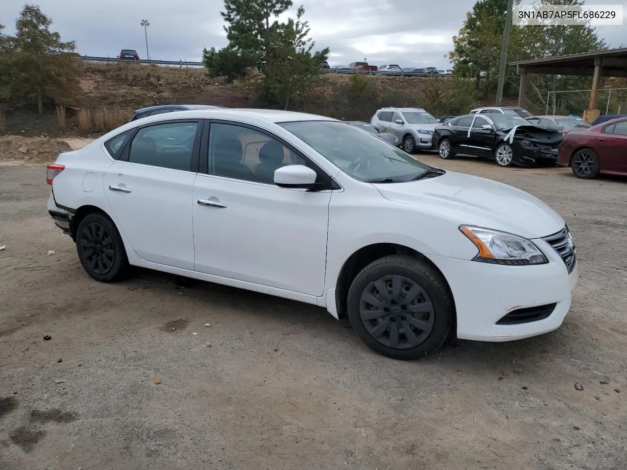 2015 Nissan Sentra S VIN: 3N1AB7AP5FL686229 Lot: 78038984