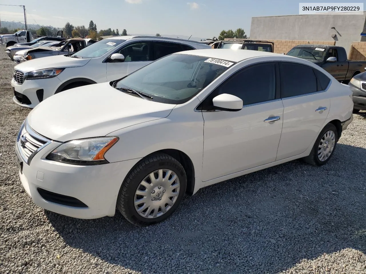 2015 Nissan Sentra S VIN: 3N1AB7AP9FY280229 Lot: 78100414