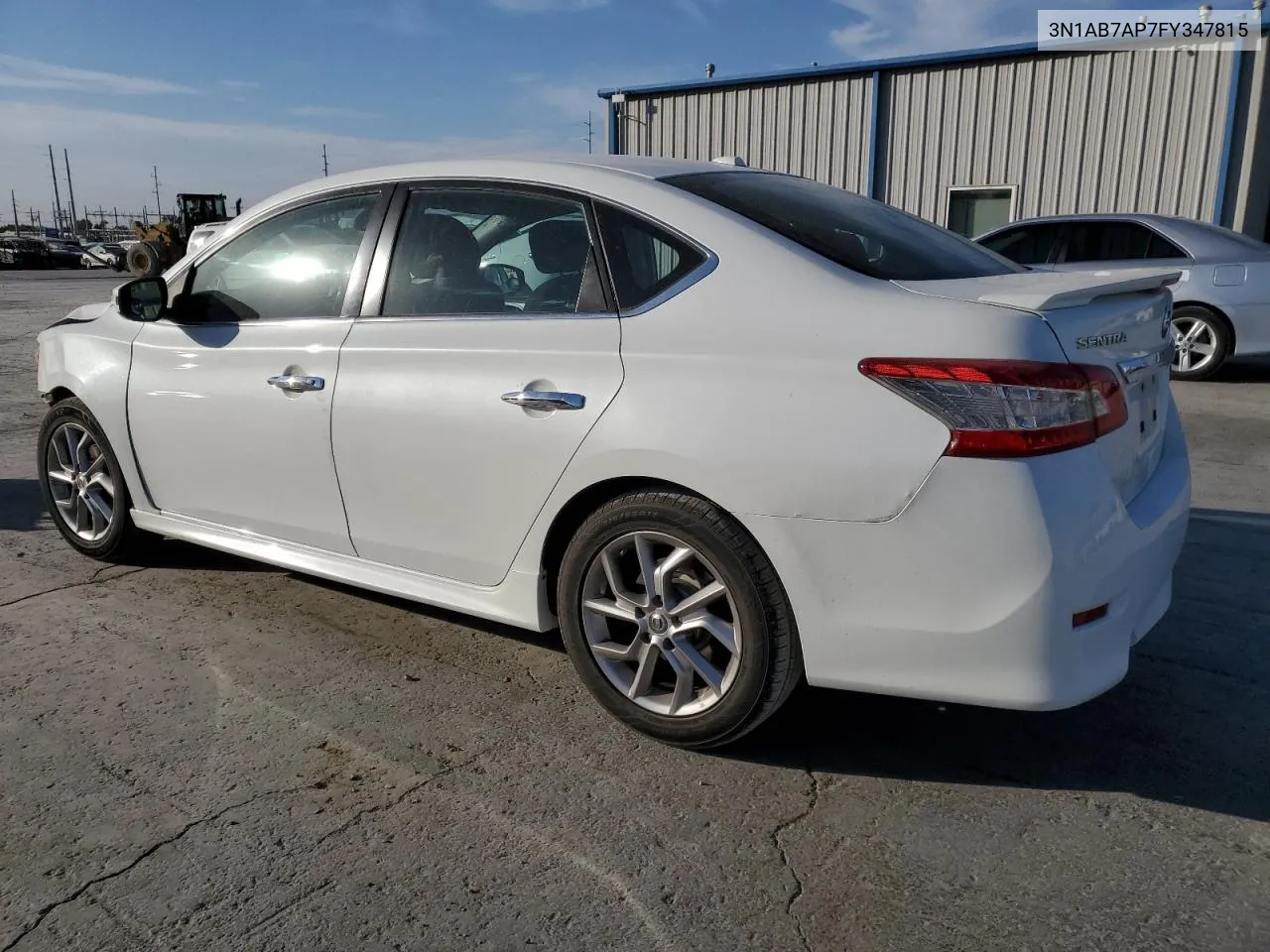 2015 Nissan Sentra S VIN: 3N1AB7AP7FY347815 Lot: 78183254