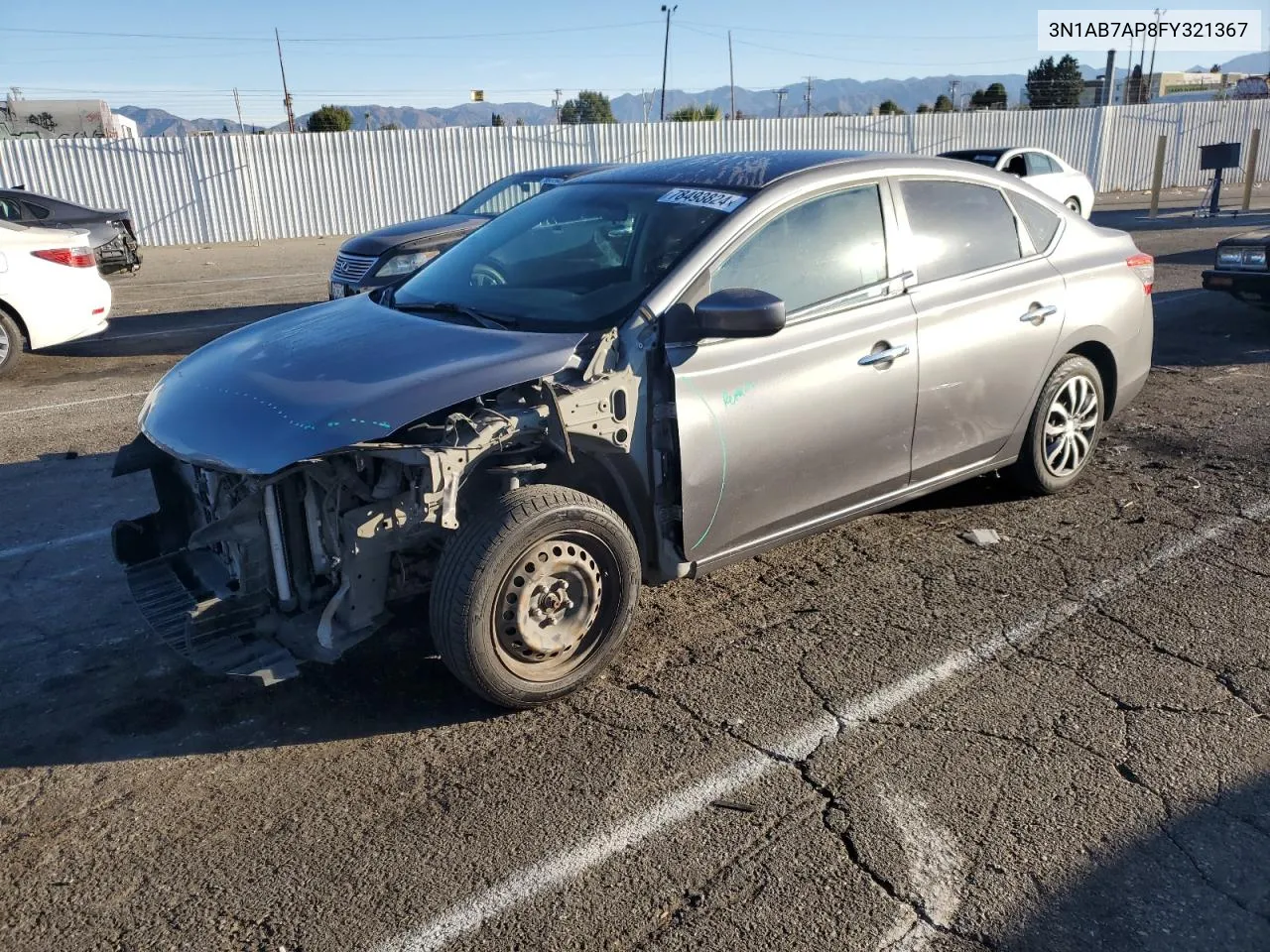 2015 Nissan Sentra S VIN: 3N1AB7AP8FY321367 Lot: 78493824