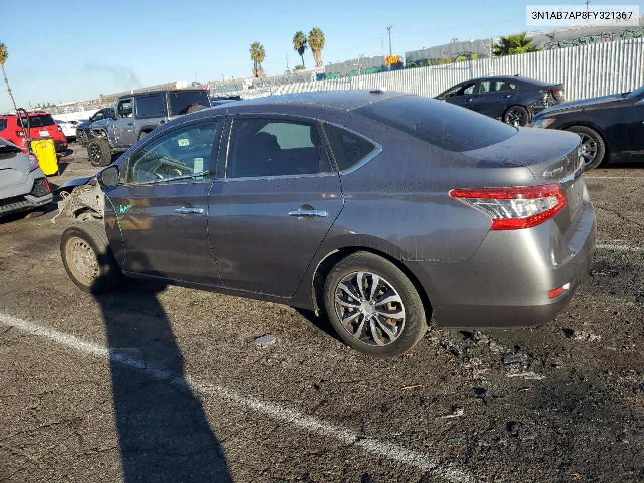 2015 Nissan Sentra S VIN: 3N1AB7AP8FY321367 Lot: 78493824