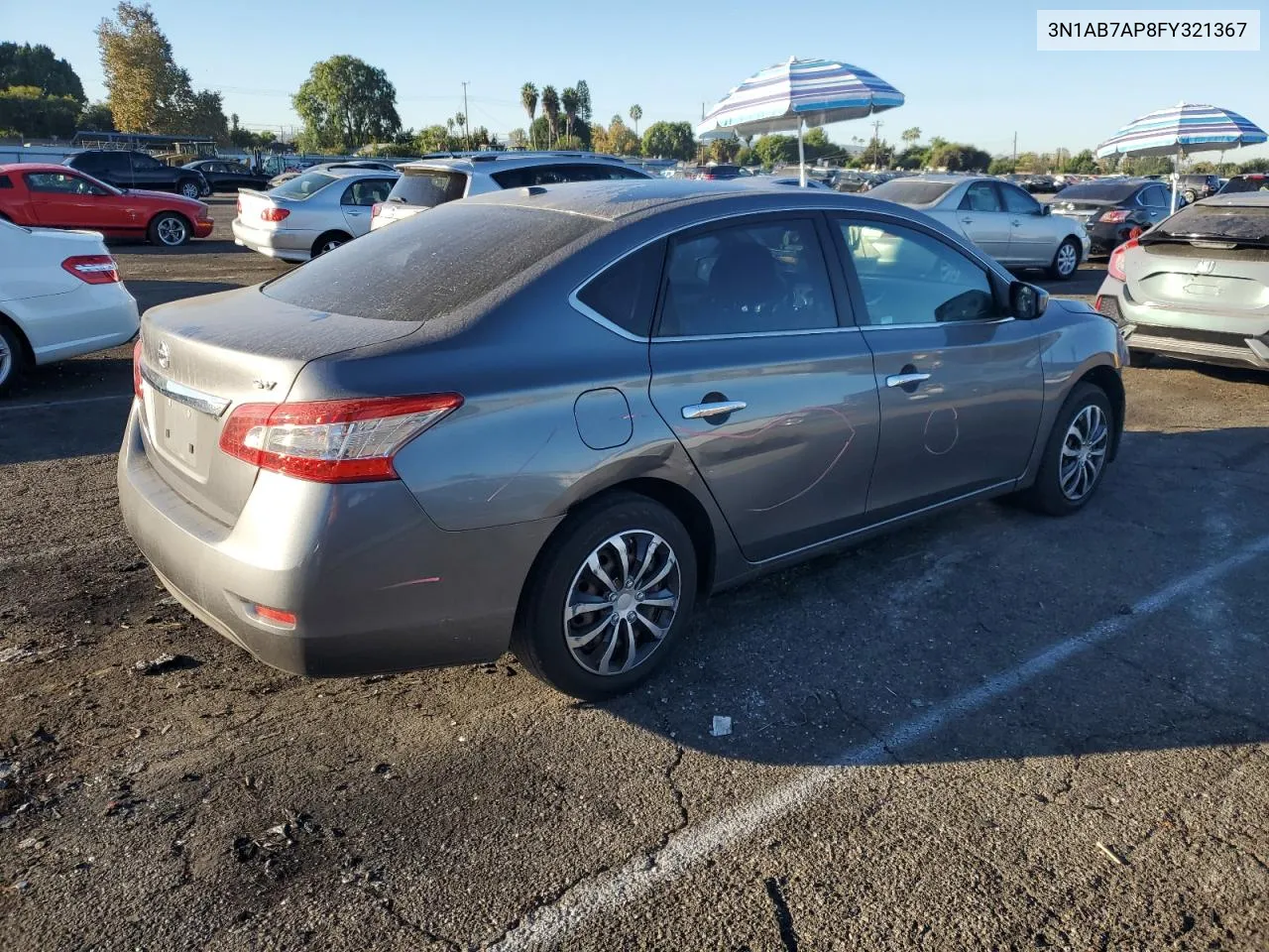 2015 Nissan Sentra S VIN: 3N1AB7AP8FY321367 Lot: 78493824