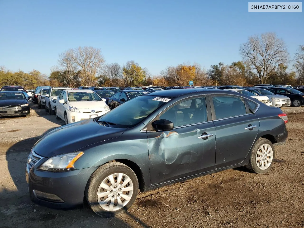 2015 Nissan Sentra S VIN: 3N1AB7AP8FY218160 Lot: 78591334