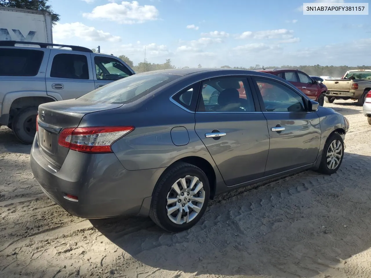 2015 Nissan Sentra S VIN: 3N1AB7AP0FY381157 Lot: 78705284