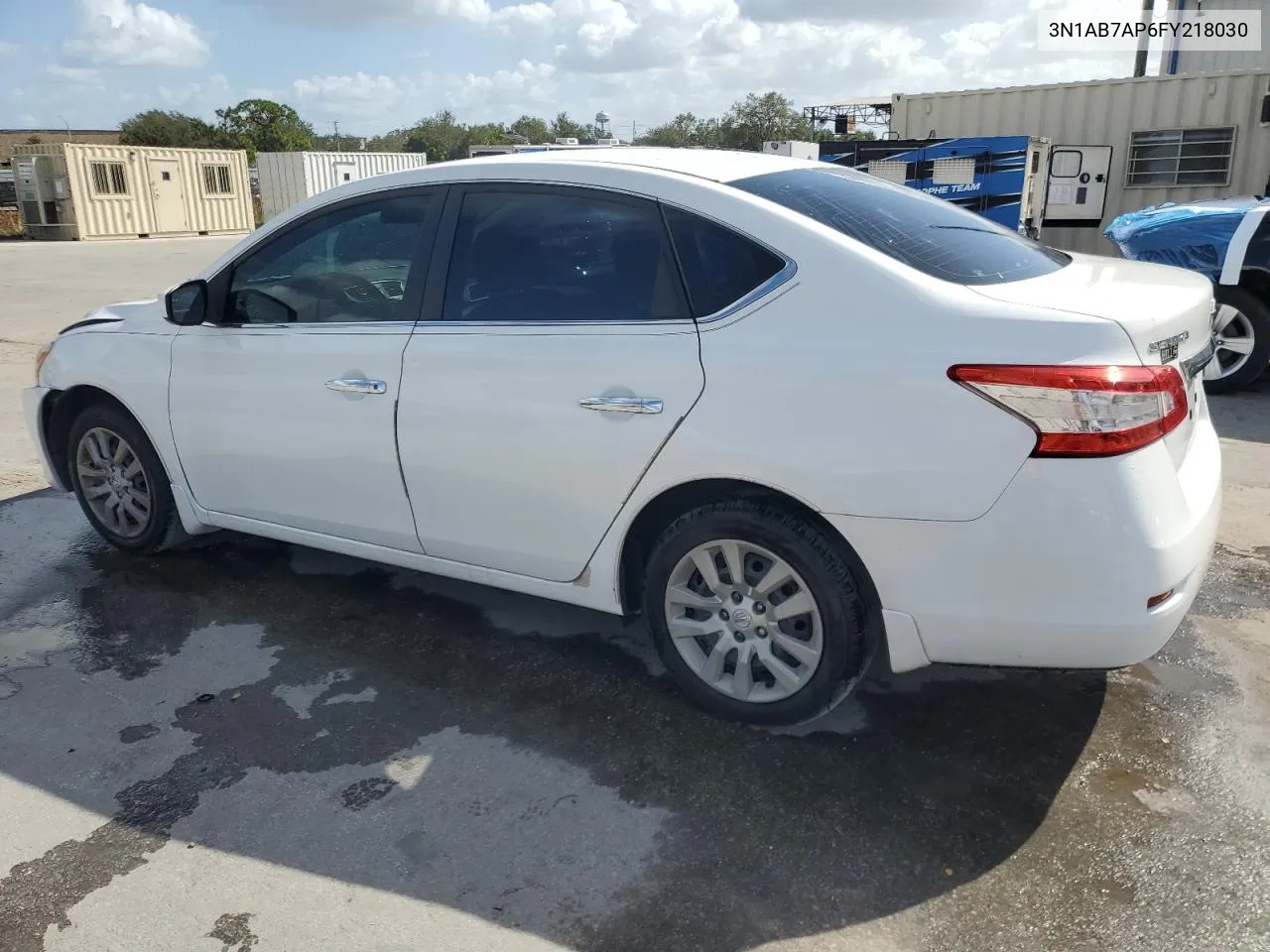 2015 Nissan Sentra S VIN: 3N1AB7AP6FY218030 Lot: 78722364