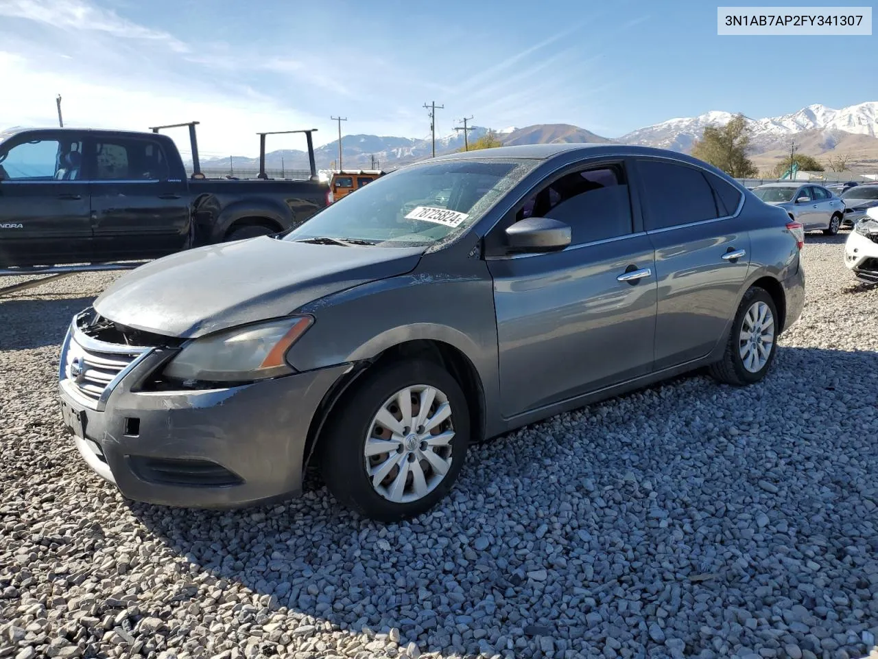 2015 Nissan Sentra S VIN: 3N1AB7AP2FY341307 Lot: 78725824