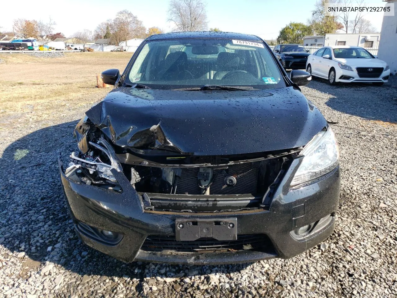 2015 Nissan Sentra S VIN: 3N1AB7AP5FY292765 Lot: 78791734