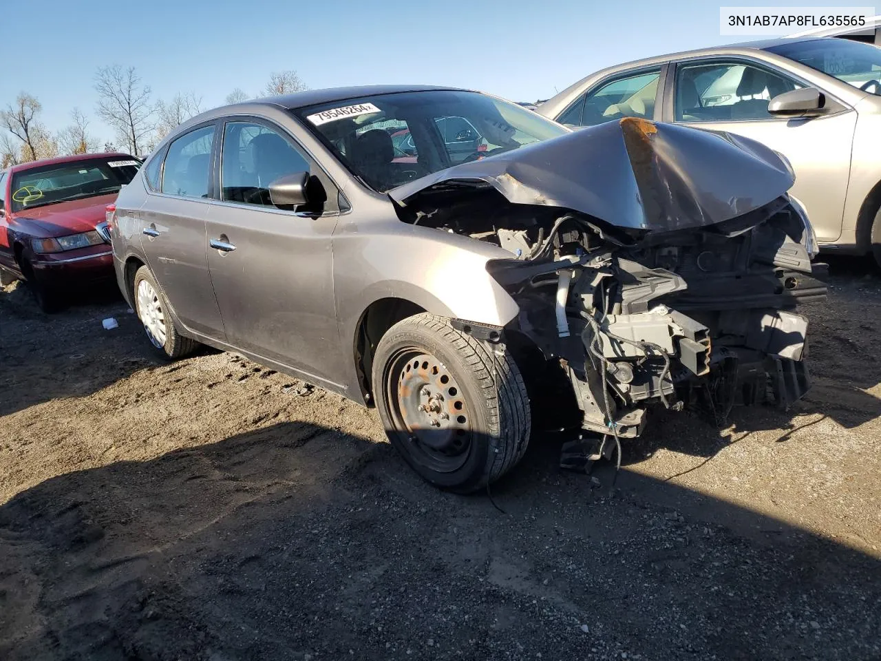 2015 Nissan Sentra S VIN: 3N1AB7AP8FL635565 Lot: 79546264