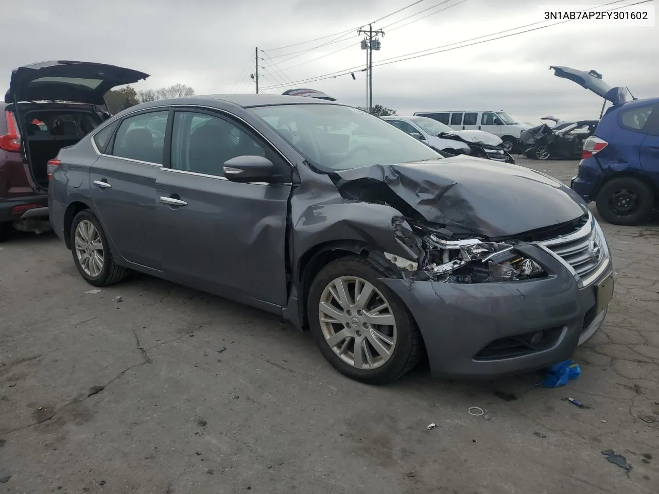 2015 Nissan Sentra S VIN: 3N1AB7AP2FY301602 Lot: 79615964