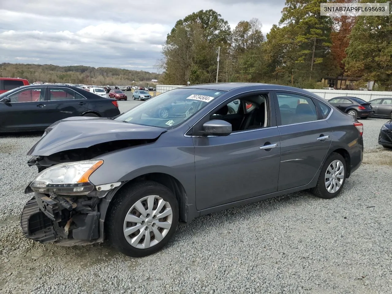 2015 Nissan Sentra S VIN: 3N1AB7AP9FL695693 Lot: 79734504