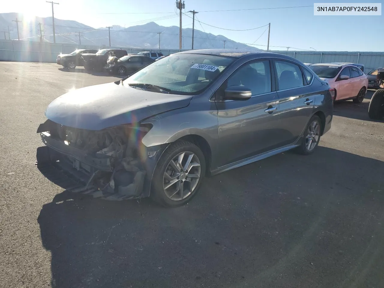 2015 Nissan Sentra S VIN: 3N1AB7AP0FY242548 Lot: 79801104