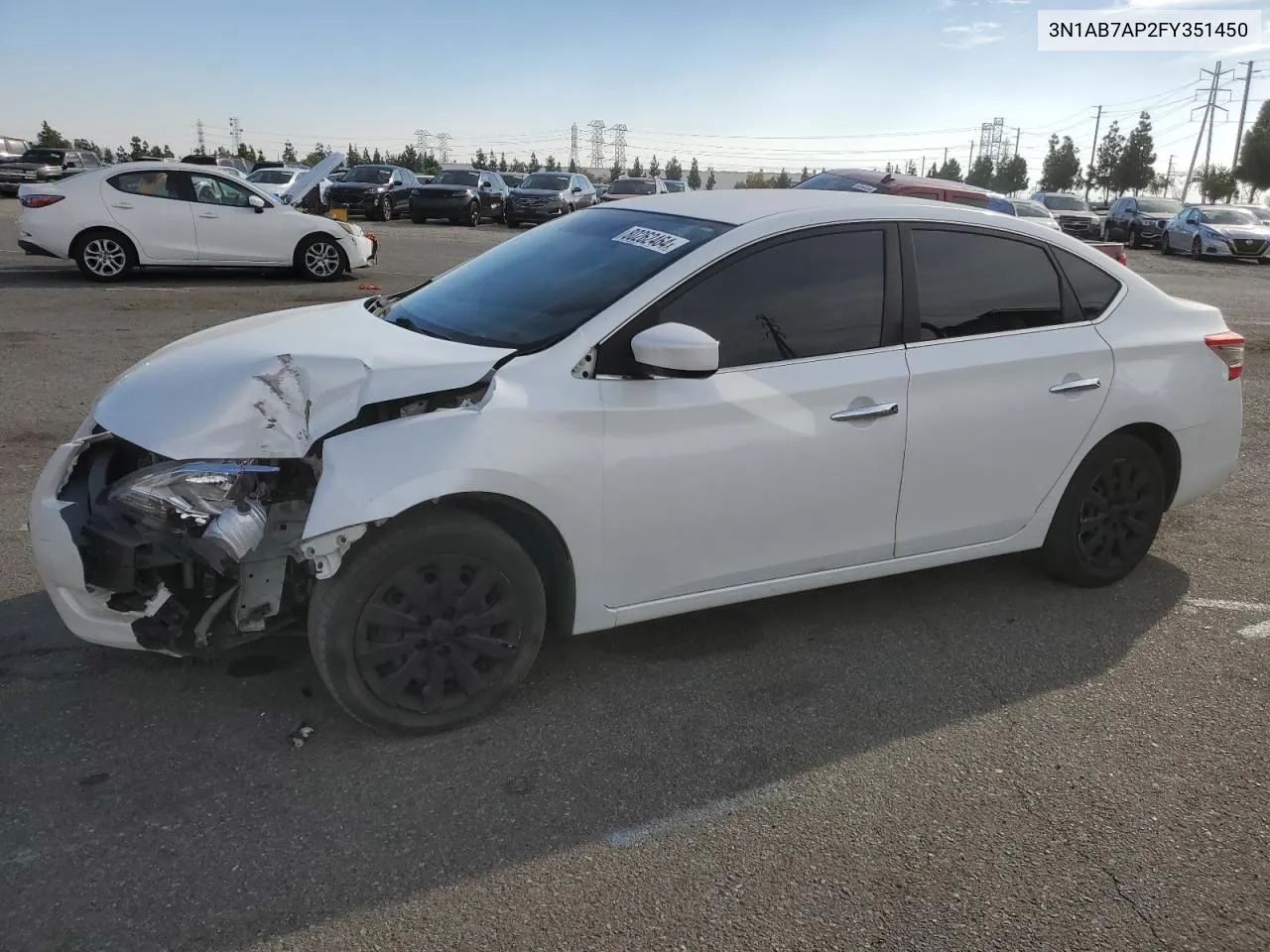 2015 Nissan Sentra S VIN: 3N1AB7AP2FY351450 Lot: 80262464