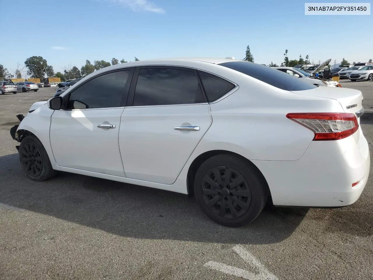 2015 Nissan Sentra S VIN: 3N1AB7AP2FY351450 Lot: 80262464